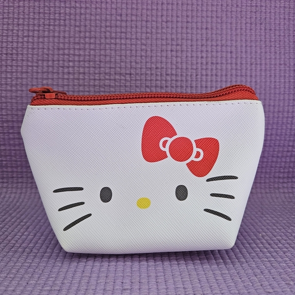 Hello Kitty Sanrio Kawaii Red White Coin Purse Mini Pouch Bag New Liscensed Real - Picture 2 of 10